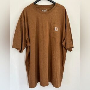 Carhartt Shirt Men 2XL Tall Loose Fit Brown Front Pocket K87-B00